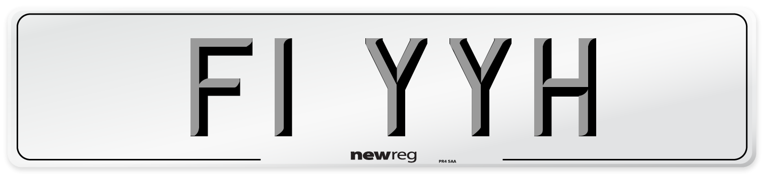 F1 YYH Number Plate from New Reg